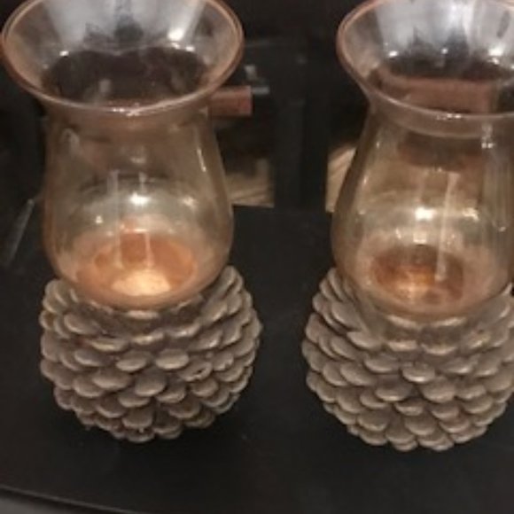 VINTAGE PINE CONE CANDLE HOLDER - Picture 4 of 4